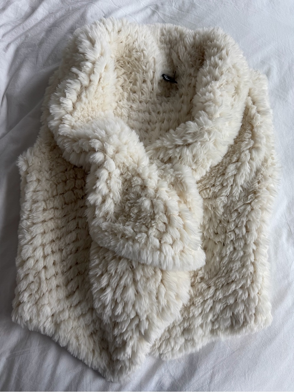 Love Token Cream Faux Fur Vest Jacket